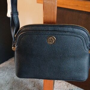 Anne Klein Black Crossbody Bag with Gold Accents